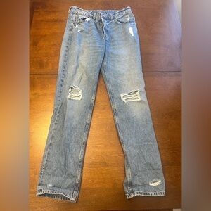 Divided H&M Light Blue Distressed Straight Leg Pants Jeans